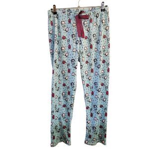 NYC Underground Printed Holiday Winter Plush Straight Leg Lounge PJ Pant Medium